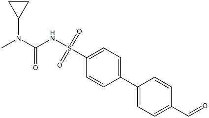 N-(cyclopropylmethylcarbamoyl)-4'-formylbiphenyl-4-sulfonamide Struktur