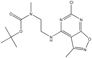 tert-butyl 2-(6-chloro-3-methylisoxazolo[5,4-d]pyrimidin-4-ylamino)ethyl(methyl)carbamate Struktur