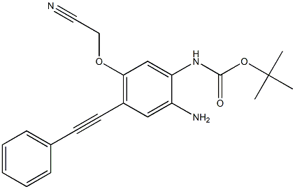 tert-butyl 2-amino-5-(cyanomethoxy)-4-(phenylethynyl)phenylcarbamate Struktur