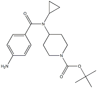 tert-butyl 4-(4-amino-N-cyclopropylbenzamido)piperidine-1-carboxylate Struktur