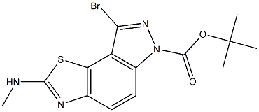 tert-butyl 8-bromo-2-(methylamino)-6H-thiazolo[5,4-e]indazole-6-carboxylate Struktur