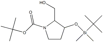 3-(tert-Butyl-dimethyl-silanyloxy)-2-hydroxymethyl-pyrrolidine-1-carboxylic acid tert-butyl ester Struktur