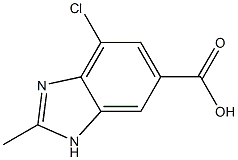 7-Chloro-2-methyl-3H-benzoimidazole-5-carboxylic acid Struktur