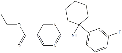 ethyl 2-(1-(3-fluorophenyl)cyclohexylamino)pyrimidine-5-carboxylate Struktur