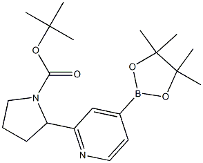 tert-butyl 2-(4-(4,4,5,5-tetramethyl-1,3,2-dioxaborolan-2-yl)pyridin-2-yl)pyrrolidine-1-carboxylate Struktur