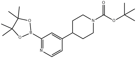 tert-butyl 4-(2-(4,4,5,5-tetramethyl-1,3,2-dioxaborolan-2-yl)pyridin-4-yl)piperidine-1-carboxylate Struktur