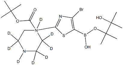 4-Bromo-2-[N-Boc-(piperazin-d8)-1-yl]thiazole-5-boronic acid pinacol ester Struktur