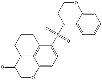 8-((2H-benzo[b][1,4]oxazin-4(3H)-yl)sulfonyl)-6,7-dihydro-2H-[1,4]oxazino[2,3,4-ij]quinolin-3(5H)-one Struktur