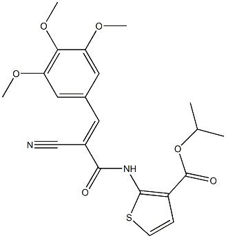 (E)-isopropyl 2-(2-cyano-3-(3,4,5-trimethoxyphenyl)acrylamido)thiophene-3-carboxylate Struktur