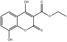 Ethyl 4,8-dihydroxy-2-oxo-2H-chromene-3-carboxylate Struktur