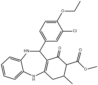 methyl 11-(3-chloro-4-ethoxyphenyl)-3-methyl-1-oxo-2,3,4,5,10,11-hexahydro-1H-dibenzo[b,e][1,4]diazepine-2-carboxylate Struktur