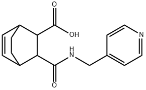 3-((pyridin-4-ylmethyl)carbamoyl)bicyclo[2.2.2]oct-5-ene-2-carboxylic acid Struktur