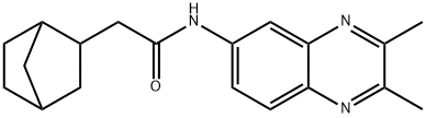 2-bicyclo[2.2.1]hept-2-yl-N-(2,3-dimethyl-6-quinoxalinyl)acetamide Struktur