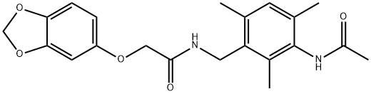 N-[3-(acetylamino)-2,4,6-trimethylbenzyl]-2-(1,3-benzodioxol-5-yloxy)acetamide Struktur