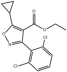 ethyl 3-(2,6-dichlorophenyl)-5-cyclopropylisoxazole-4-carboxylate Struktur