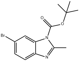 tert-butyl 6-bromo-2-methyl-1H-benzo[d]imidazole-1-carboxylate Struktur