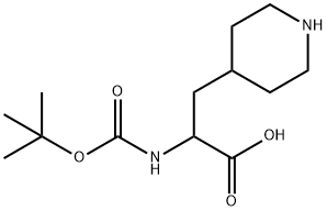 2-(Boc-amino)-3-(piperidin-4-yl)-propionic acid Struktur