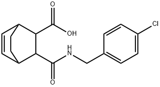 3-((4-chlorobenzyl)carbamoyl)bicyclo[2.2.2]oct-5-ene-2-carboxylic acid Struktur