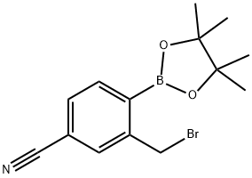 2-Bromomethyl-4-cyanophenylboronic acid pinacol ester Struktur