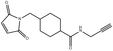 4-((2,5-Dioxo-2,5-dihydro-1H-pyrrol-1-yl)methyl)-N-(prop-2-yn-1-yl)cyclohexanecarboxamide Struktur