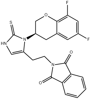 (R)-2-(2-(3-(6,8-difluorochroman-3-yl)-2-thioxo-2,3-dihydro-1H-imidazol-4-yl)ethyl)isoindoline-1,3-dione(WXG00654) Struktur