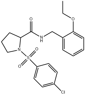 1-[(4-chlorophenyl)sulfonyl]-N-(2-ethoxybenzyl)-2-pyrrolidinecarboxamide Struktur