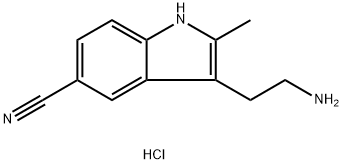 3-(2-Aminoethyl)-2-methyl-1H-indole-5-carbonitrile hydrochloride Struktur