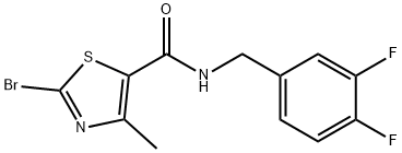 2-Bromo-N-(3,4-difluorobenzyl)-4-methylthiazole-5-carboxamide Struktur