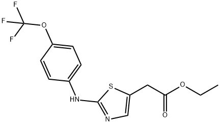 Ethyl 2-(2-((4-(trifluoromethoxy)phenyl)amino)thiazol-5-yl)acetate Struktur