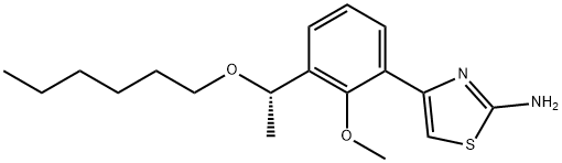 (S)-4-(3-(1-(ヘキシルオキシ)エチル)-2-メトキシフェニル)チアゾール-2-アミン 化學構造式