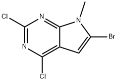 6-Bromo-2,4-dichloro-7-methyl-7H-pyrrolo[2,3-d]pyrimidine Struktur