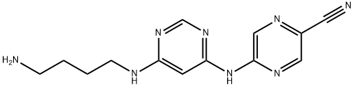 5-((6-((4-Aminobutyl)amino)pyrimidin-4-yl)amino)pyrazine-2-carbonitrile Struktur