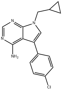 5-(4-Chlorophenyl)-7-(cyclopropylmethyl)-7H-pyrrolo[2,3-d]pyrimidin-4-amine Struktur