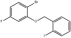 1-bromo-4-fluoro-2-((2-iodobenzyl)oxy)benzene Struktur