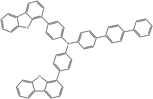 N-(4-(dibenzofuran-4-yl)phenyl)-4-(dibenzofuran-4-yl)-N-(4'-phenyl-biphenyl-4-yl)benzenamine Structure