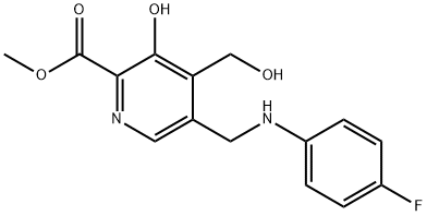 Methyl 5-(((4-fluorophenyl)amino)methyl)-3-hydroxy-4-(hydroxymethyl)picolinate Struktur