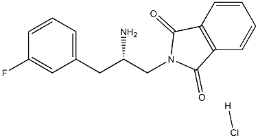 2-[(2S)-2-amino-3-(3-fluorophenyl)propyl]-1H-isoindole-1,3(2H)-dione hydrochloride Struktur