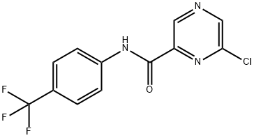 6-Chloro-N-(4-(trifluoromethyl)phenyl)pyrazine-2-carboxamide Struktur