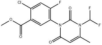 Methyl 2-chloro-5-(3-(difluoromethyl)-4-methyl-2,6-dioxo-2,3-dihydropyrimidin-1(6H)-yl)-4-fluorobenzoate Struktur