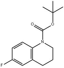 6-Fluoro-3,4-dihydro-2H-quinoline-1-carboxylic acid tert-butyl ester Struktur