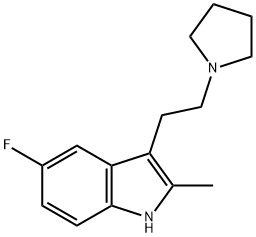 5-Fluoro-2-methyl-3-(2-(pyrrolidin-1-yl)ethyl)-1H-indole Struktur