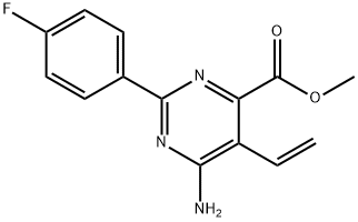 Methyl 6-amino-2-(4-fluorophenyl)-5-vinylpyrimidine-4-carboxylate Struktur