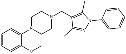 1-((3,5-Dimethyl-1-phenyl-1H-pyrazol-4-yl)methyl)-4-(2-methoxyphenyl)piperazine Struktur