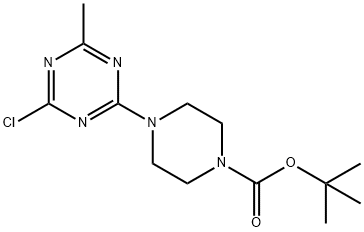 tert-butyl 4-(4-chloro-6-methyl-1,3,5-triazin-2-yl)piperazine-1-carboxylate Struktur