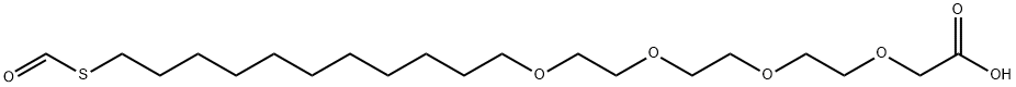 [1-(Methylcarbonylthio)undec-11-yl]tri(ethylene glycol) acetic acid Struktur