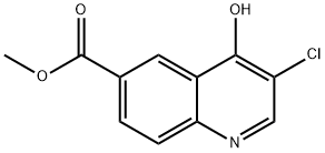 3-Chloro-4-oxo-1,4-dihydro-quinoline-6-carboxylic acid methyl ester Struktur