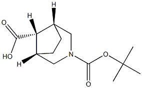 (Meso-1R,5S,8R)-3-(Tert-Butoxycarbonyl)-3-Azabicyclo[3.2.1]Octane-8-Carboxylic Acid Struktur