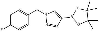 1H-PYRAZOLE, 1-[(4-FLUOROPHENYL)METHYL]-4-(4,4,5,5-TETRAMETHYL-1,3,2-DIOXABOROLAN-2-YL)- Struktur