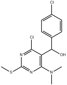 (4-Chloro-6-(dimethylamino)-2-(methylthio)pyrimidin-5-yl)(4-chlorophenyl)methanol Struktur