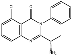 (S)-2-(1-Aminoethyl)-5-chloro-3-phenylquinazolin-4(3H)-one Struktur